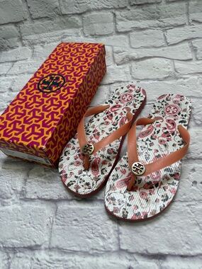 Tory Burch flip flops peach/orange